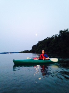 Great kayak trip up river to watch the full moon rise.